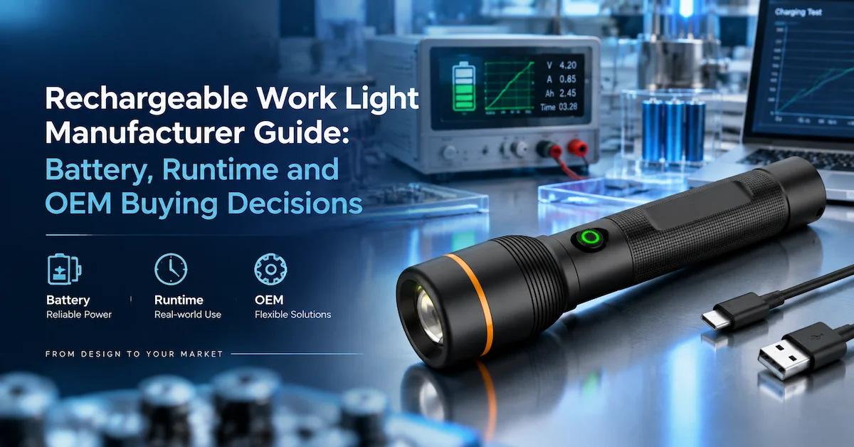 Rechargeable Work Light Manufacturer Guide: Battery, Runtime and OEM Buying Decisions